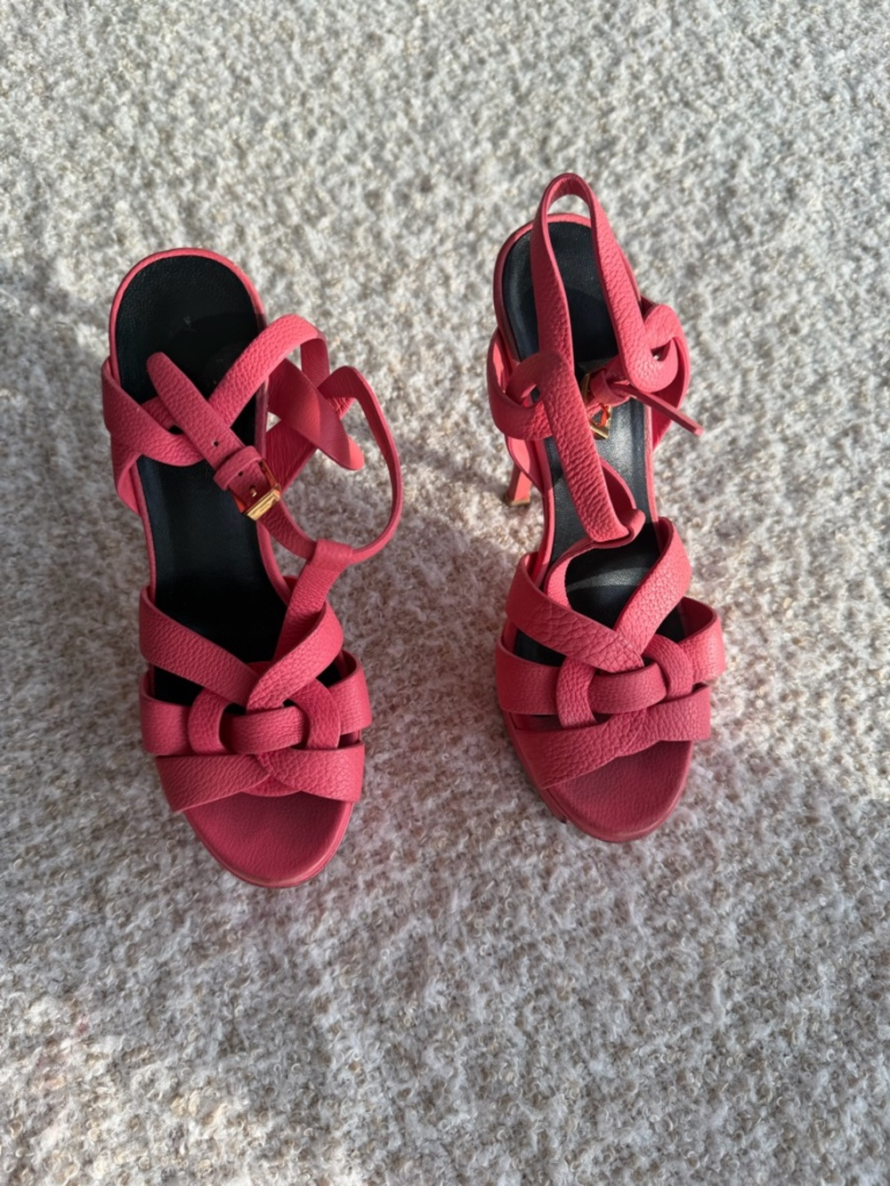 Saint Laurent Coral Pink Tribute Sandal Size 5 - Picture 3 of 6